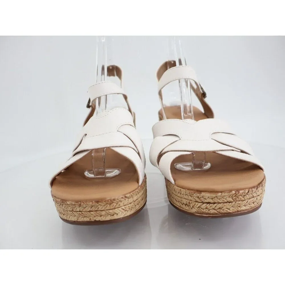 Born BOC Melodie Sandals Women's 11 White Vegan Leather Strappy Slingback Shoes